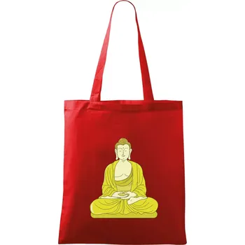 Nákupní taška Budha zelenožlutý - Taška bavlněná - 42 x 38 cm ( Červená )