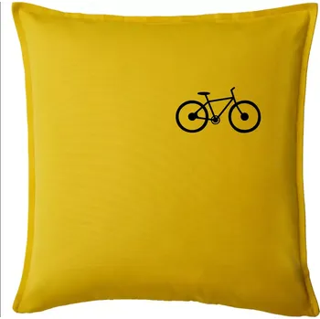 Polštář Obrázek kola na prsu horské kolo - Polštář 50x50 - 50x50 - Včetně výplně ( Žlutá )