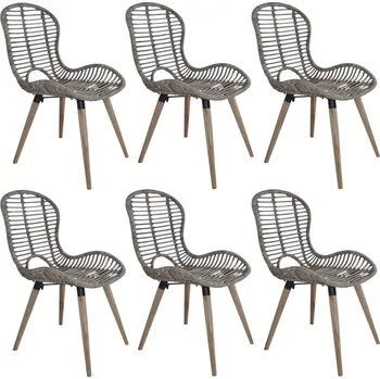 Jídelní židle OMAXI Jídelní židle 6 ks hnědé přírodní ratan 732570