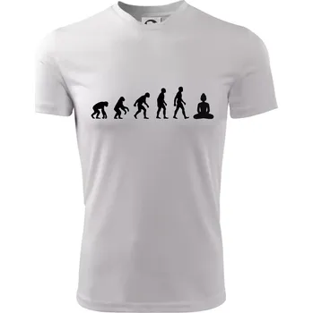 Evoluce budha - Dětské triko sportovní (dresovina) - 146 cm/10 let ( Bílá )