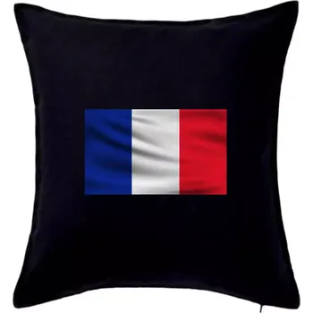 Polštář Francouzská vlajka obdélník - Polštář 50x50 - 50x50 - Pouze potah ( Černá )