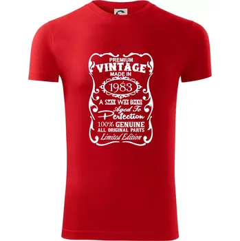 Pánské tričko Vintage Etiketa - 1983 - Viper FIT - Pánské zůžené tričko - L ( Červená )