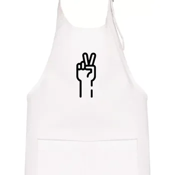 Kuchyňská zástěra Nůžky ikona - Dětská zástěra na vaření - Univerzální velikost ( Bílá )