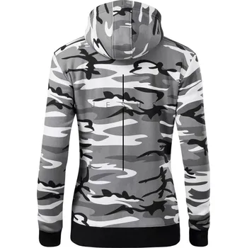 Dámská mikina Jesus nápis v kříži - Dámská mikina trendy zipper s kapucí - XS ( Šedý maskáč )