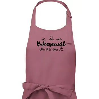 Kuchyňská zástěra Bikesexuál - Pánská zástěra na vaření - Univerzální velikost ( Starorůžová )