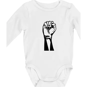 Kojenecký body Kámen černě - Body kojenecké s dlouhým rukávem - Dlouhý r. do 3 měs ( Bílá )