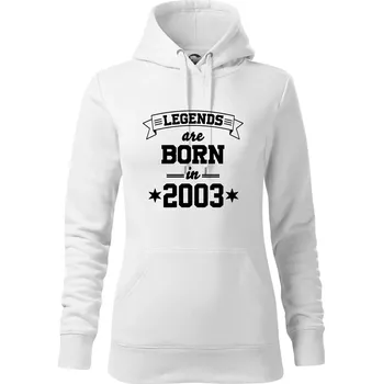 Dámská mikina Legends are born in 2003 - Mikina dámská Cape s kapucí - M ( Bílá )