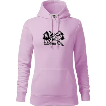 Dámská mikina Jdu s tátou na hory - Mikina dámská Cape s kapucí - XS ( Orchid )