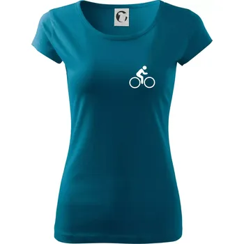 Dámské tričko Obrázek kola na prsu - ikona panáček - Dámské triko Pure - 2XL ( Petrolejová )
