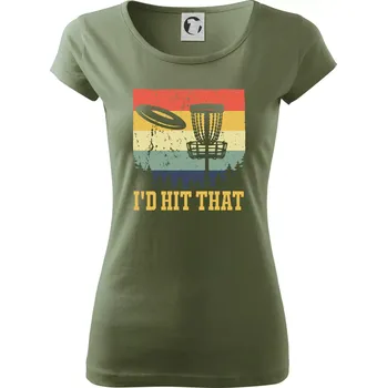 Dámské tričko Disc golf player retro vintage - Dámské triko Pure - S ( Khaki )