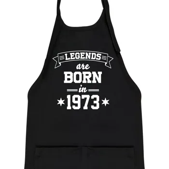 Kuchyňská zástěra Legends are born in 1973 - Dětská zástěra na vaření - Univerzální velikost ( Černá )