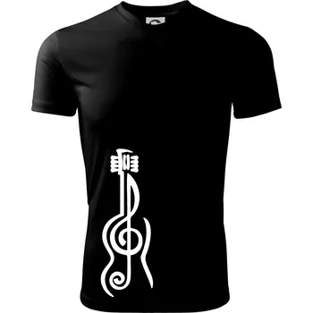 Pánské oblečení Houslový klíč kytara - Pánské triko Fantasy sportovní (dresovina) - XL ( Černá )