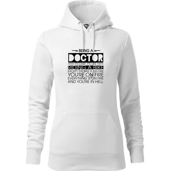 Dámská mikina Being a doctor - bike - Mikina dámská Cape s kapucí - S ( Bílá )