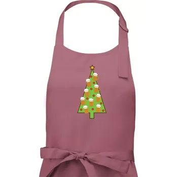 Kuchyňská zástěra Nic více nepotřebuji - stromeček a pivo (Pecka design) - Pánská zástěra na vaření - Univerzální velikost ( Starorůžová )