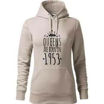Dámská mikina Queens are born in 1953 - Mikina dámská Cape s kapucí - 2XL ( Ledově šedá )