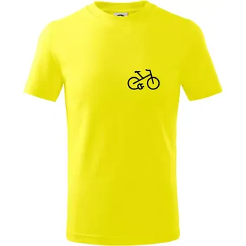 Obrázek kola na prsu ebike - Tričko dětské bavlněné - 98 cm / 2 roky ( Citrónová )