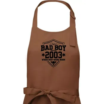 Kuchyňská zástěra Bad boy since 2003 - Pánská zástěra na vaření - Univerzální velikost ( Kakaová )