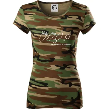 Dámské tričko Evolution of authority - Dámské maskáčové triko - M ( Hnědý maskáč )