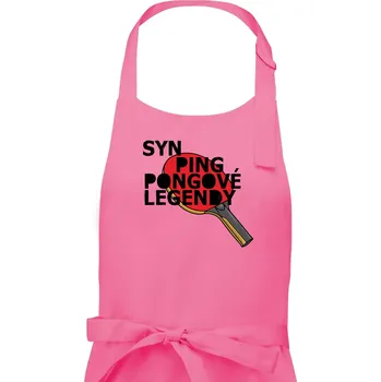 Kuchyňská zástěra Syn ping pongové legendy - Pánská zástěra na vaření - Univerzální velikost ( Růžová )
