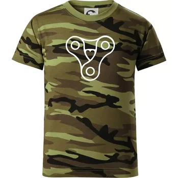 Chlapecké oblečení Cyklo srdce řetěz trojúhelník - Dětské maskáčové triko - 134 cm/8 let ( Zelený maskáč )