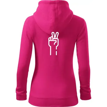 Dámská mikina Nůžky ikona - Dámská mikina trendy zipper s kapucí - XS ( Purpurová )