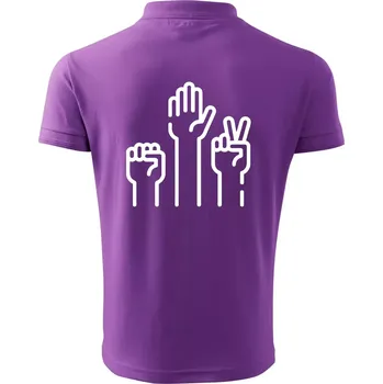 Pánská košile Kamen nůžky papír ikony - Polokošile pánská Pique Polo 203 - 3XL ( Fialová )