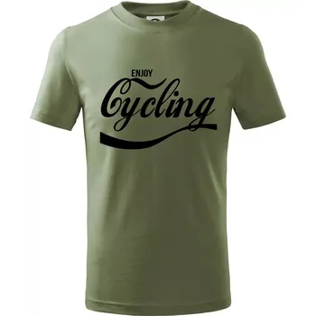 Enjoy Cycling - Tričko dětské bavlněné - 122 cm/6 let ( Khaki )