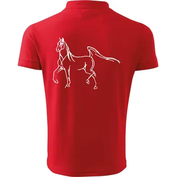Pánská košile Kůň silueta - Polokošile pánská Pique Polo 203 - 2XL ( Červená )
