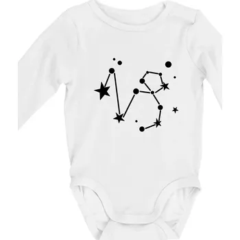 Kojenecký body Souhvězdí - Capricorn - Kozoroh - Body kojenecké s dlouhým rukávem - Dlouhý r. do 3 měs ( Bílá )