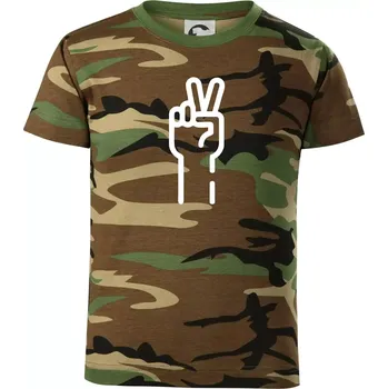 Chlapecké tričko Nůžky ikona - Dětské maskáčové triko - 122 cm/6 let ( Hnědý maskáč )