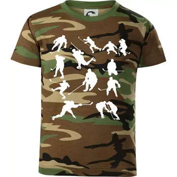 Hokejisti ikony - Dětské maskáčové triko - 104-110cm / 3-4 roky ( Hnědý maskáč )