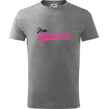 Chlapecké tričko Psací písmo - Jsem Princezna - Tričko dětské bavlněné - 146 cm/10 let ( Tmavě šedý melír )