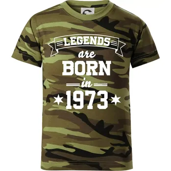 Chlapecké tričko Legends are born in 1973 - Dětské maskáčové triko - 122 cm/6 let ( Zelený maskáč )