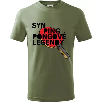 Syn ping pongové legendy - Tričko dětské bavlněné - 134 cm/8 let ( Khaki )