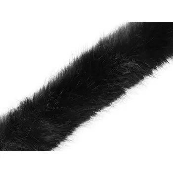 Stuha Všívací oděvní / dekorační kožešina kulatá šíře 7 cm Varianta: 4 černá, Balení: 1 m
