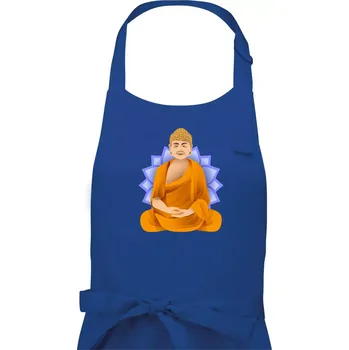 Kuchyňská zástěra Budha barevný - Dámská zástěra na vaření - Univerzální velikost ( Královská modrá )