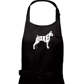 Kuchyňská zástěra Boxer nápis v těle - Pánská zástěra na vaření - Univerzální velikost ( Černá )