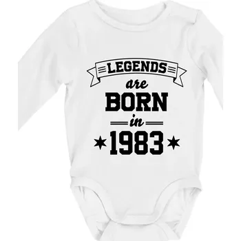 Legends are born in 1983 - Body kojenecké s dlouhým rukávem - Dlouhý r. do 3 měs ( Bílá )