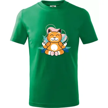 Chlapecké tričko Mistr v meditaci (Pecka design) - Tričko dětské bavlněné - 98 cm / 2 roky ( Středně zelená )