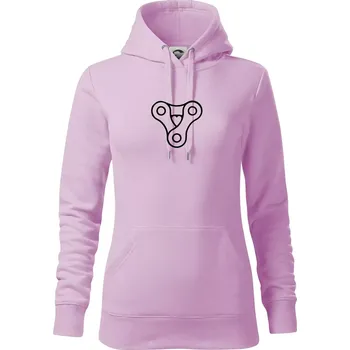 Dámská mikina Cyklo srdce řetěz trojúhelník - Mikina dámská Cape s kapucí - S ( Orchid )