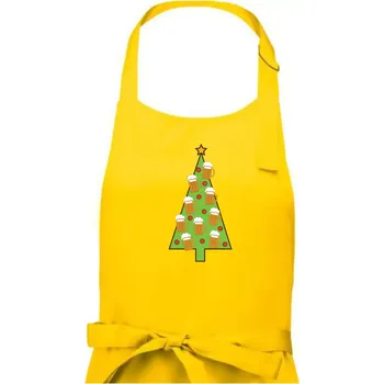 Kuchyňská zástěra Nic více nepotřebuji - stromeček a pivo (Pecka design) - Dámská zástěra na vaření - Univerzální velikost ( Žlutá )