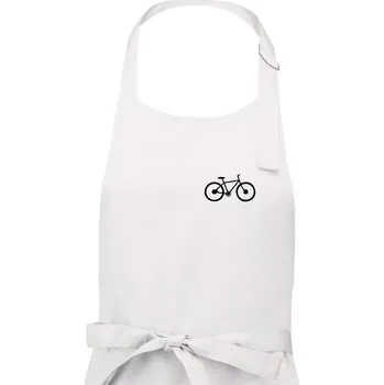 Kuchyňská zástěra Obrázek kola na prsu horské kolo - Pánská zástěra na vaření - Univerzální velikost ( Bílá )