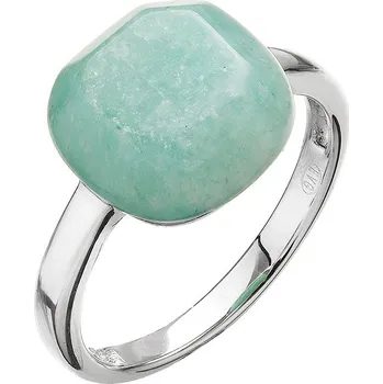 Prsten EVOLUTION GROUP CZ Stříbrný prsten čtverec s pravým amazonitem - velikost 56 - 15028.3