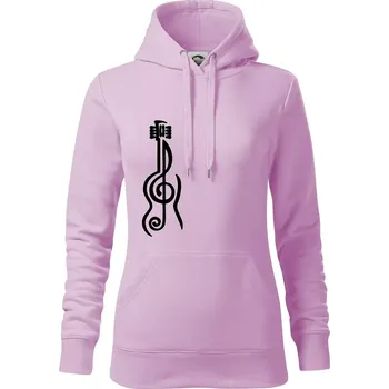 Dámská mikina Houslový klíč kytara - Mikina dámská Cape s kapucí - XS ( Orchid )