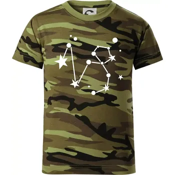 Souhvězdí - Capricorn - Kozoroh - Dětské maskáčové triko - 104-110cm / 3-4 roky ( Zelený maskáč )