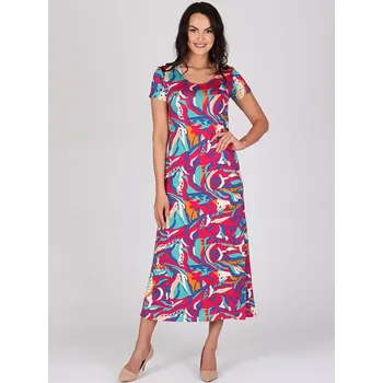 Dámské šaty EVONA a.s. Dámské dlouhé šaty AMELINA 436 - Dámské dlouhé šaty AMELINA 436 436 3XL