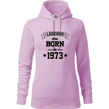 Dámská mikina Legends are born in 1973 - Mikina dámská Cape s kapucí - XS ( Orchid )