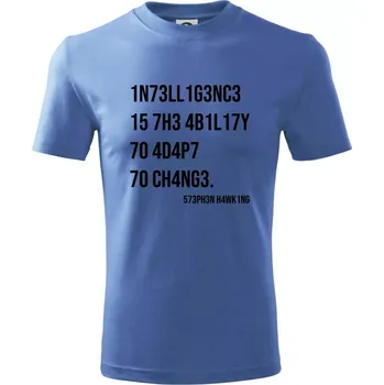 Test inteligence - Stephen Hawking - Tričko dětské bavlněné - 98 cm / 2 roky ( Azurově modrá )