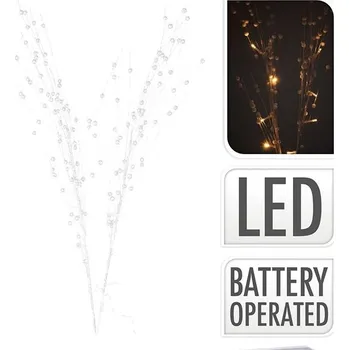 Vánoční dekorace LAALU Vánoční dekorace - květina LED, bílá, 76 cm