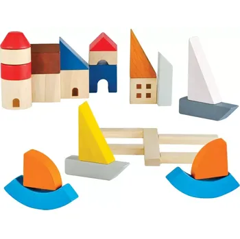 Dřevěná hračka PlanToys Stavebnice - Na moři